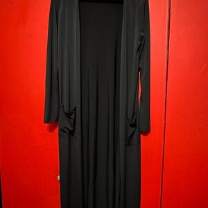 Brigette Brianna for SexyModest Black Maxi Duster Cardigan w/ Pockets — Size M